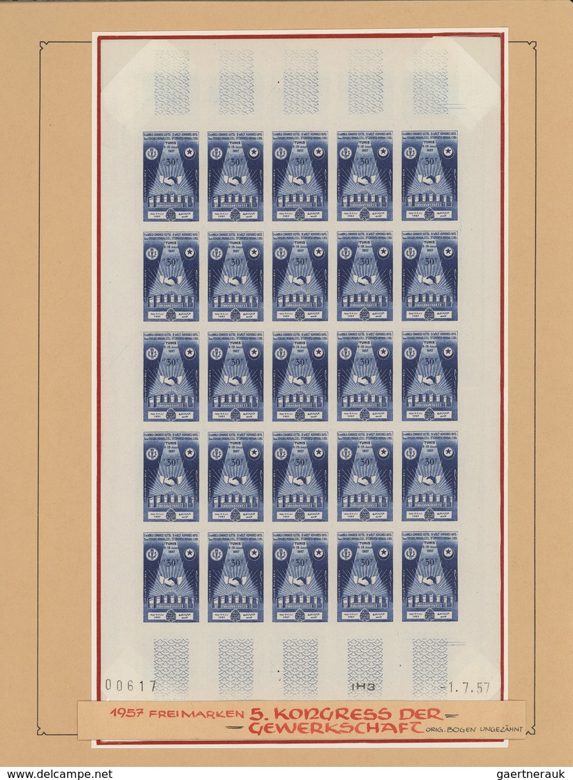 Tunesien: 1957/1963, extraordinary mint collection of apprx. 2.600 IMPERFORATE stamps within large u