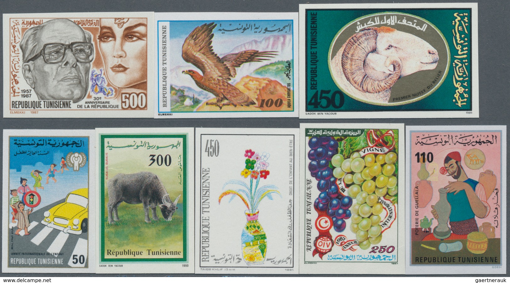 Tunesien: 1971/1991 (ca.), Accumulation With Approx. 9.000 Only IMPERFORATE Stamps With Many In Larg - Nuevos