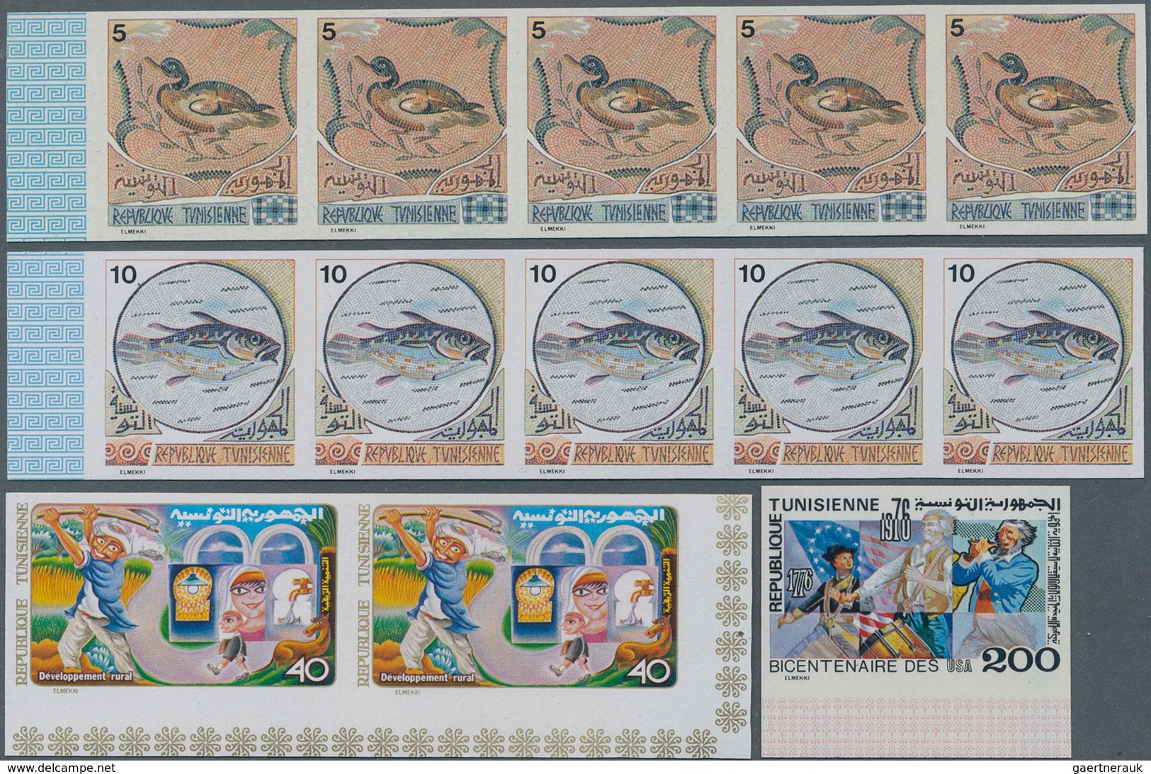 Tunesien: 1973/1985, Lot Of 14.735 IMPERFORATE (instead Of Perforate) Stamps And Souvenir Sheets MNH - Nuevos