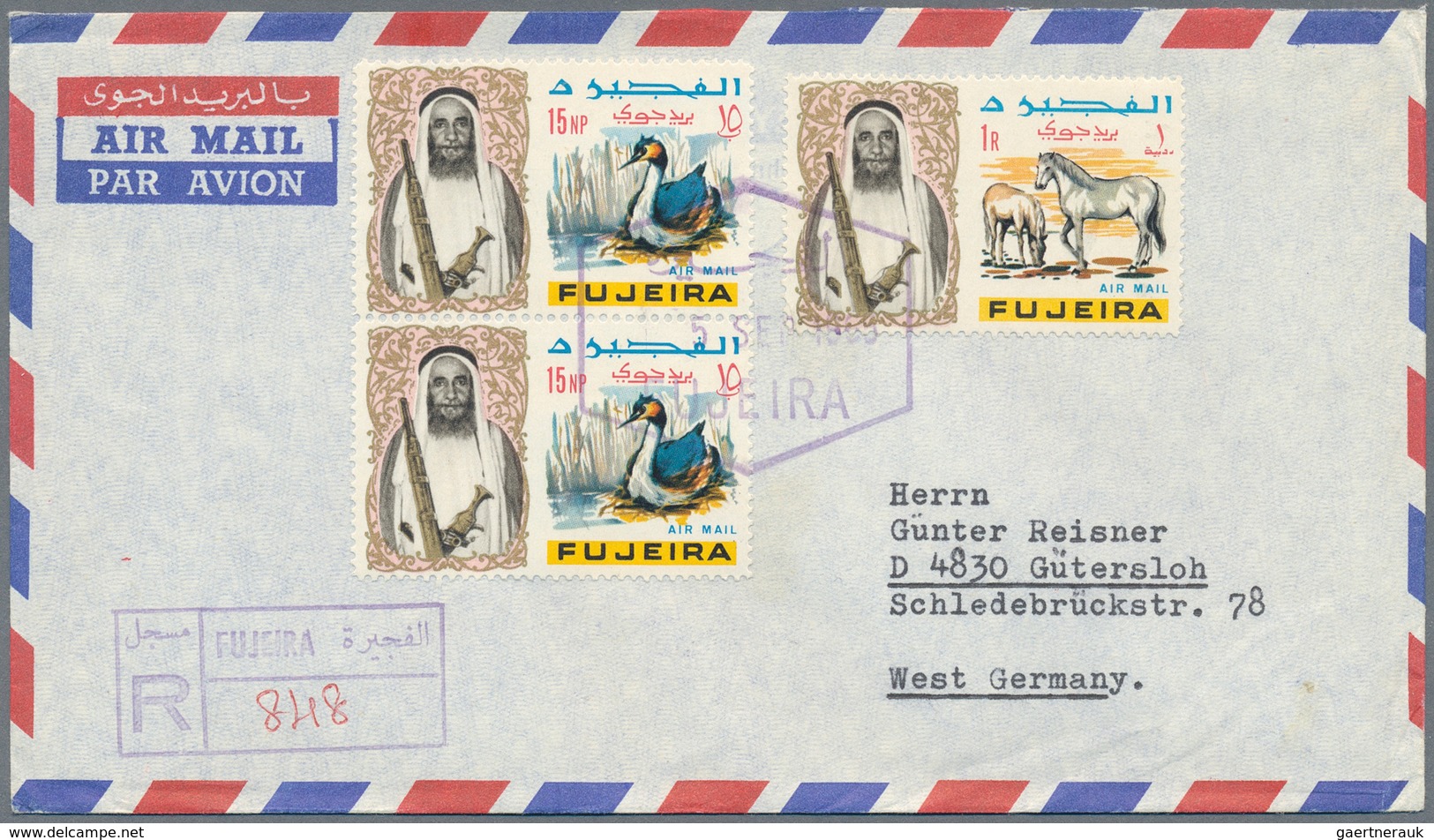 Umm al Qaiwain: 1963/71, real used covers/unadressed FDC of: Umm al Quiwain (6/2), Sharja (1/2), Fuj