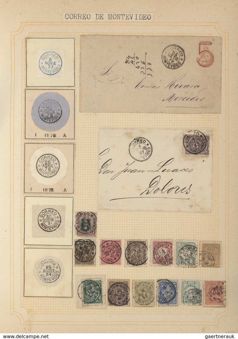 Uruguay: 1880/1950 (ca.), THE POSTMARKS OF URUGUAY, Sophisticated And All-embracing Collection In El - Uruguay