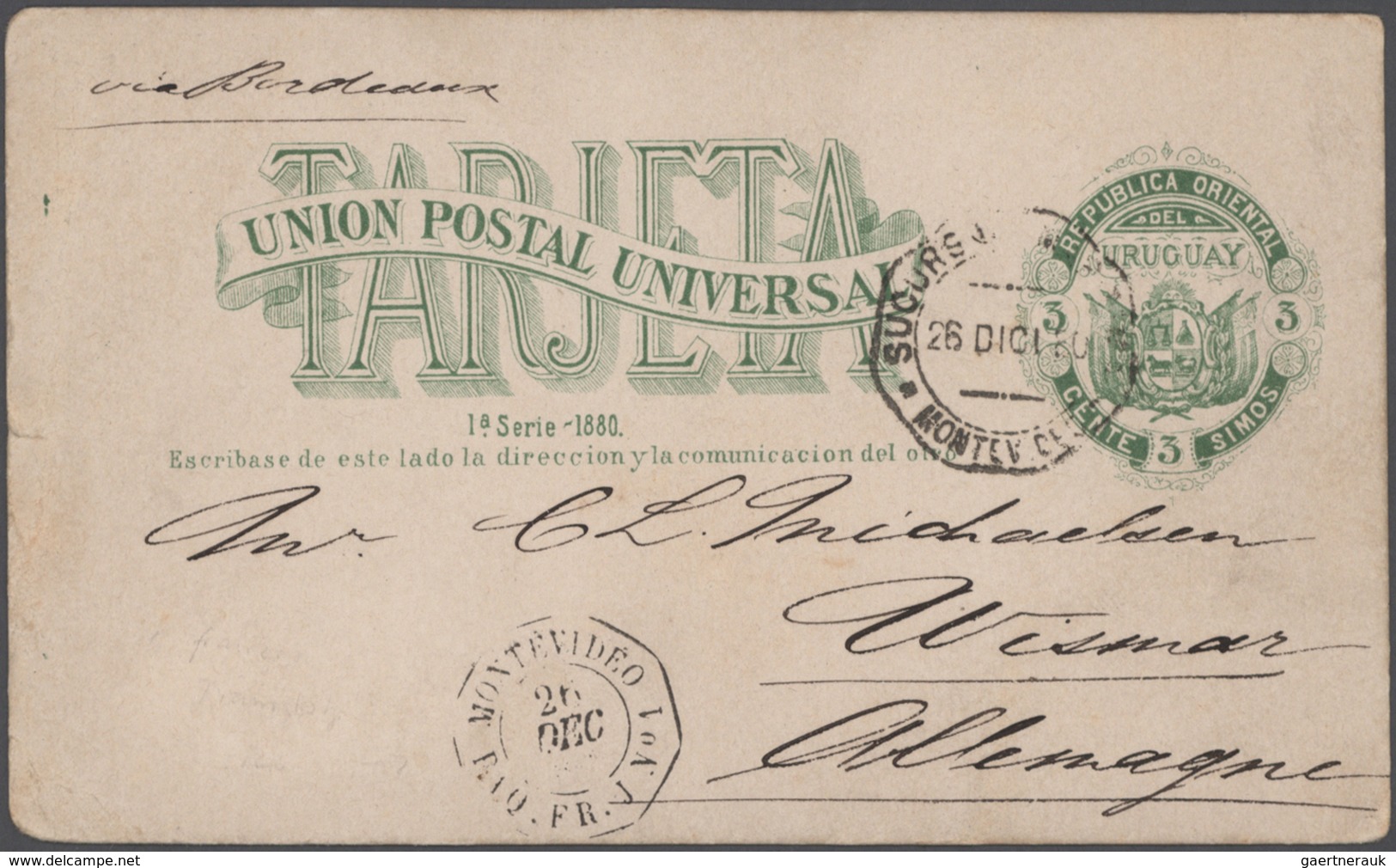 Uruguay: 1880/1957 (ca.), Covers (26) And Mostly Used Stationery (6), To Be Inspected. (ex Weserland - Uruguay