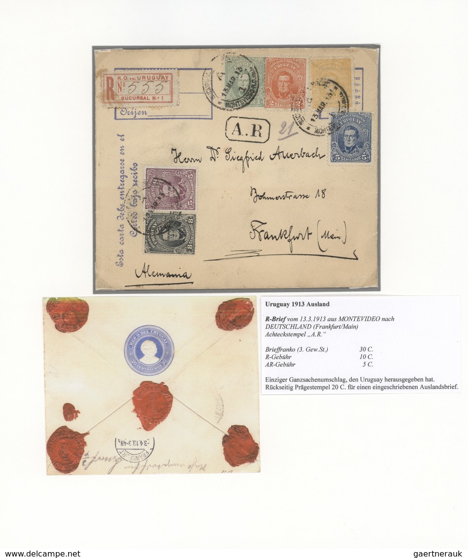 Uruguay: 1892/1992, AVIS DE RECEPTION, Assortment Of 19 Covers/card To Foreign Destinations, Plus Tw - Uruguay
