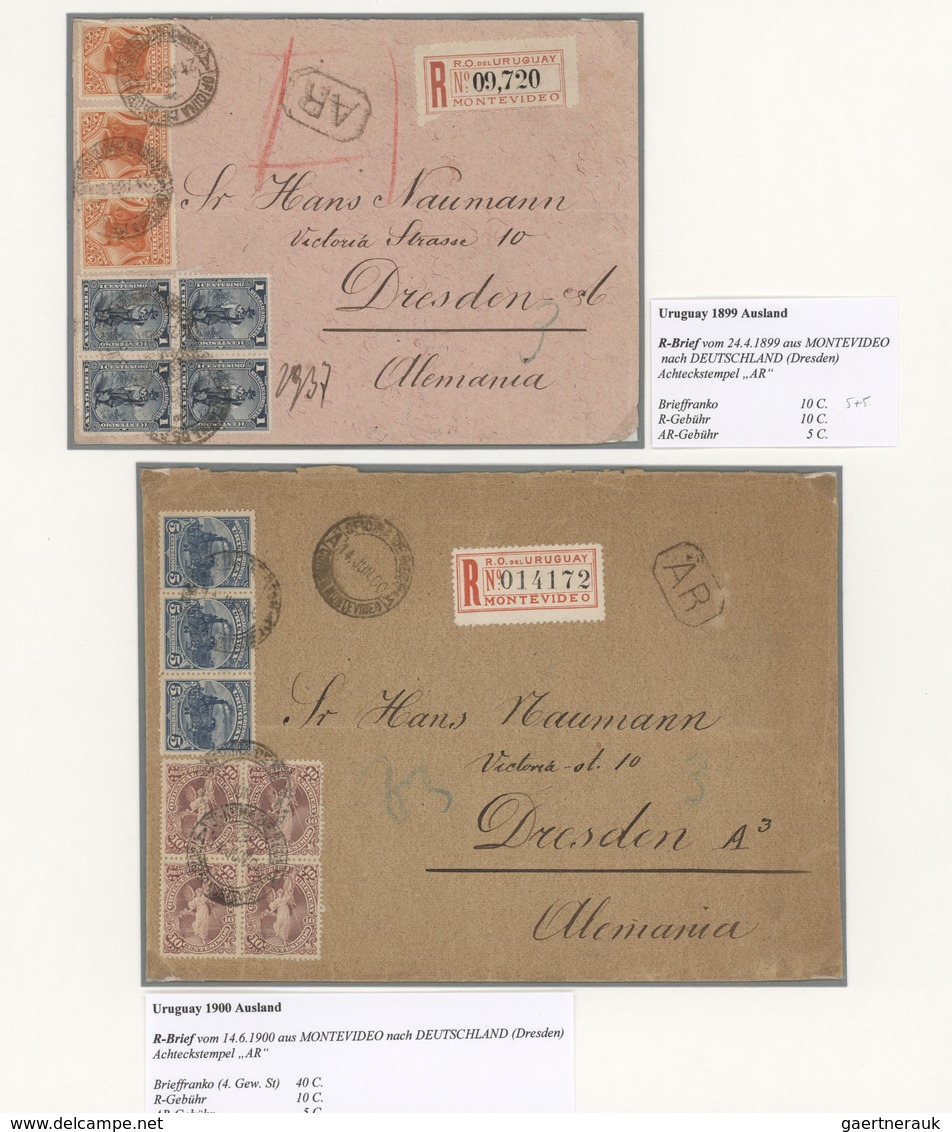 Uruguay: 1892/1992, AVIS DE RECEPTION, Assortment Of 19 Covers/card To Foreign Destinations, Plus Tw - Uruguay