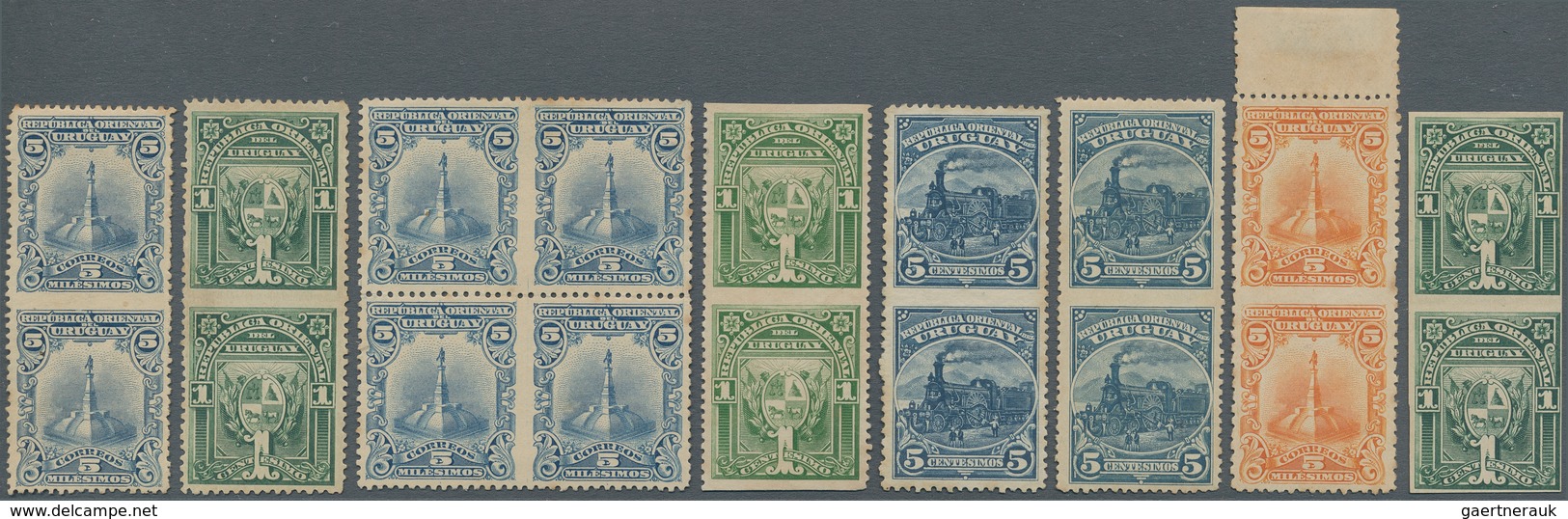 Uruguay: 1899/1900, Definitives "Pictorials", Specialised Assortment Of 42 Stamps Incl. Mainly Partl - Uruguay