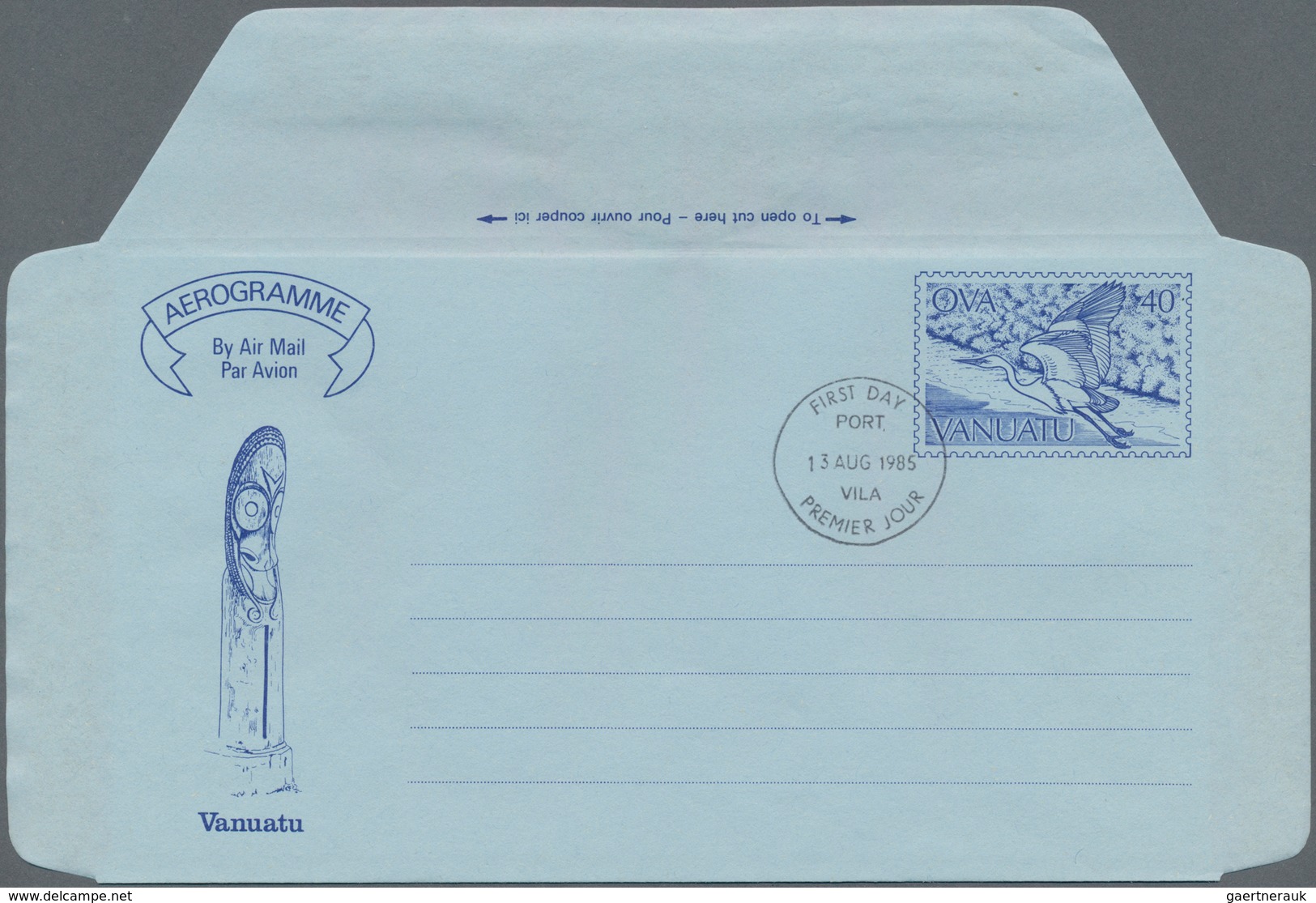 Vanuatu: 1985/1986 (ca.), Accumulation With About 350 Folded AEROGRAMMES In Two Different Types With - Vanuatu (1980-...)