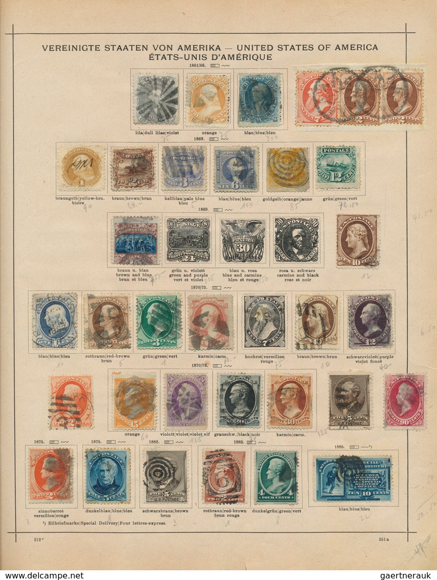 Vereinigte Staaten Von Amerika: 1851/1913: Good Old-time Collection Of Mostly Used Stamps On Album P - Altri & Non Classificati