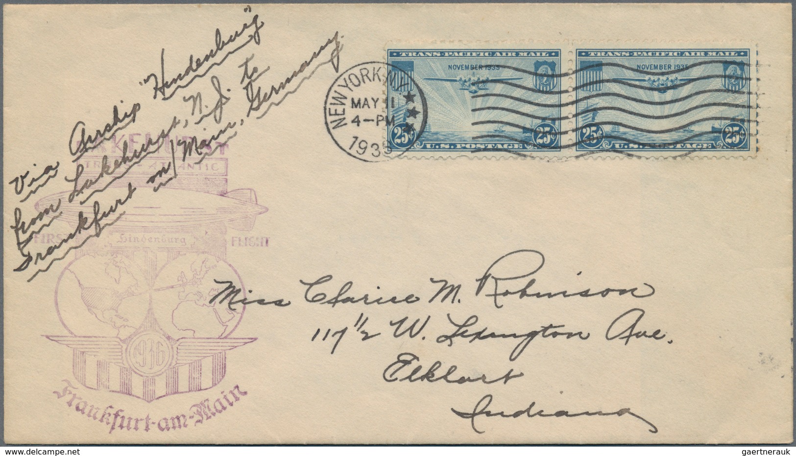Vereinigte Staaten Von Amerika: 1855/1940 Approx. 390 Letters And Cards, Much Airmail (first Flights - Sonstige & Ohne Zuordnung