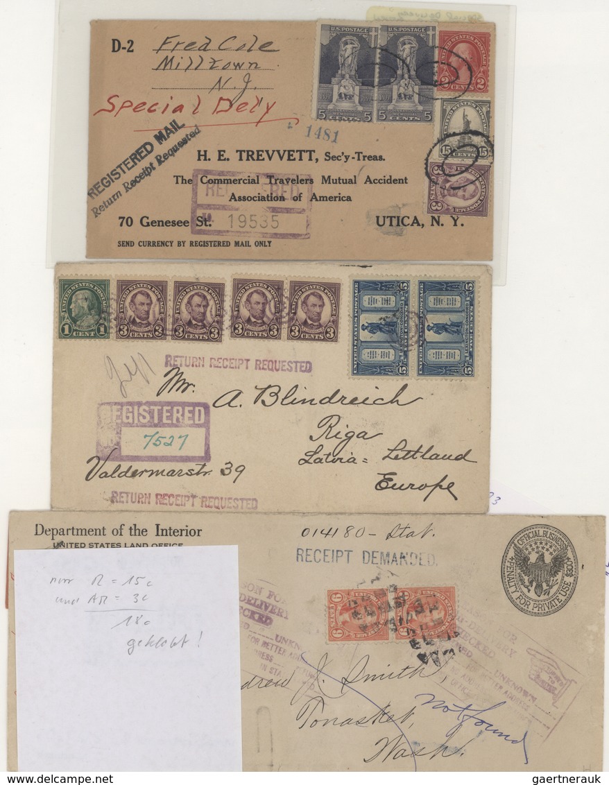 Vereinigte Staaten von Amerika: 1865/1962, AVIS DE RECEPTION, specialised collection of apprx. 85 en