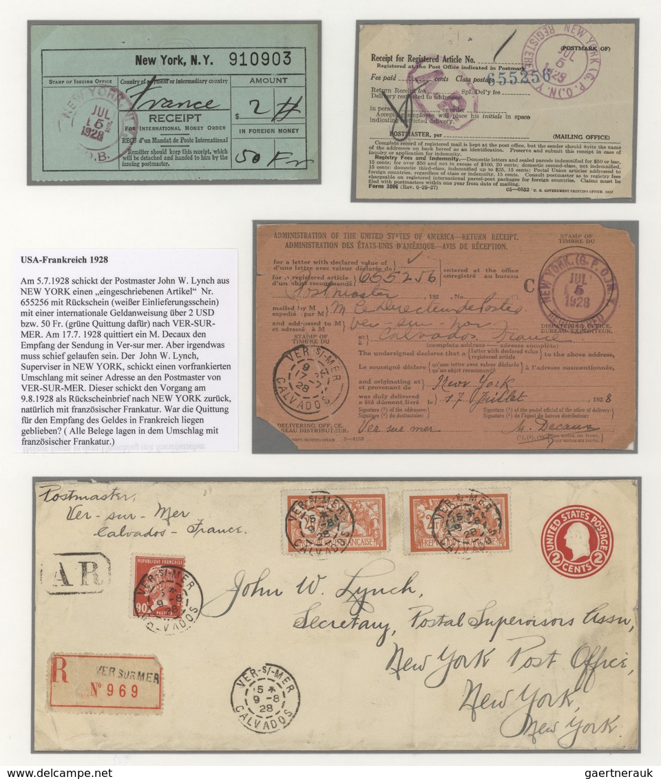 Vereinigte Staaten von Amerika: 1865/1962, AVIS DE RECEPTION, specialised collection of apprx. 85 en