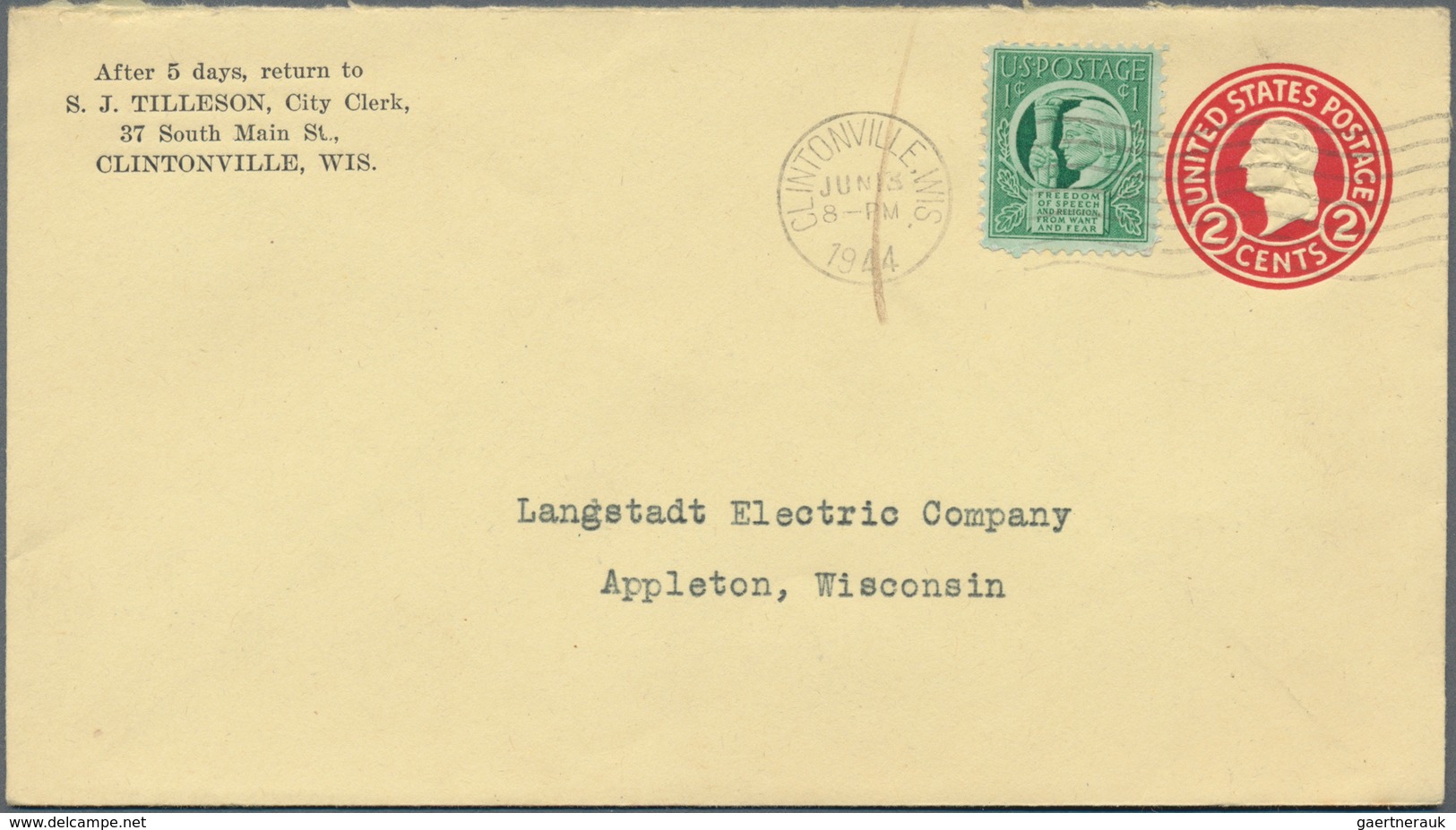 Vereinigte Staaten von Amerika - Ganzsachen: 1917/49 ca. 600 commercially used postal stationery env