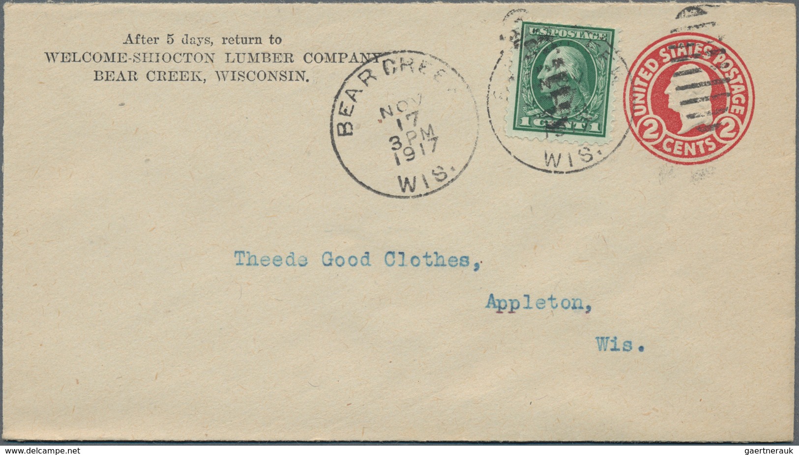 Vereinigte Staaten von Amerika - Ganzsachen: 1917/49 ca. 600 commercially used postal stationery env