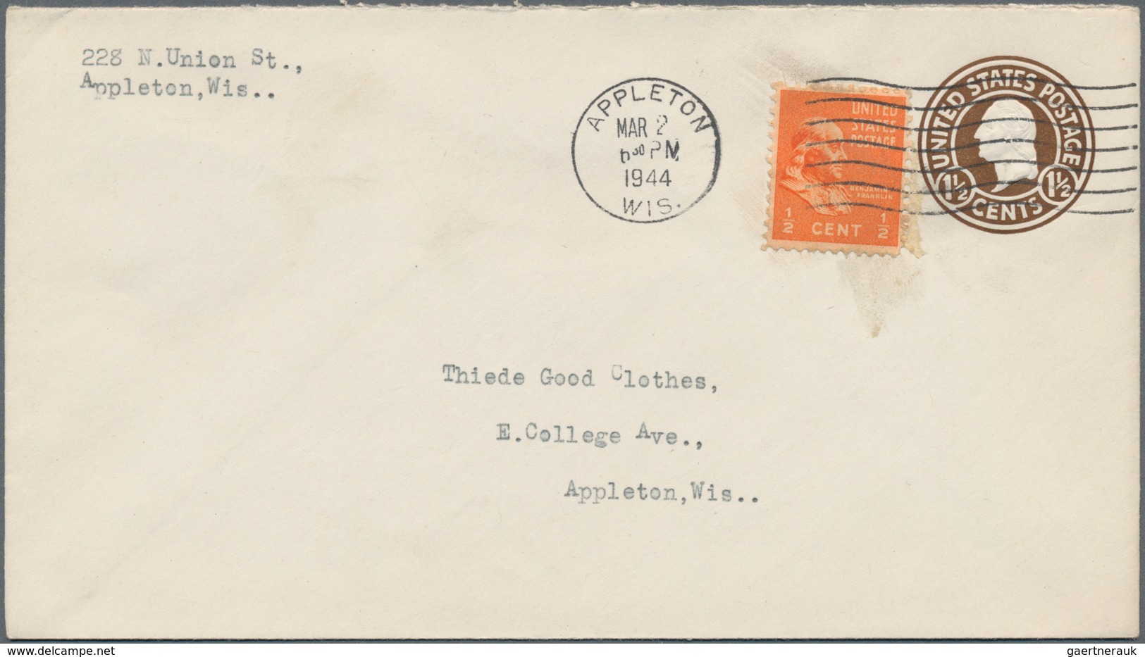 Vereinigte Staaten Von Amerika - Ganzsachen: 1918/44 Ca. 600 Commercially Used Postal Stationery Env - Otros & Sin Clasificación