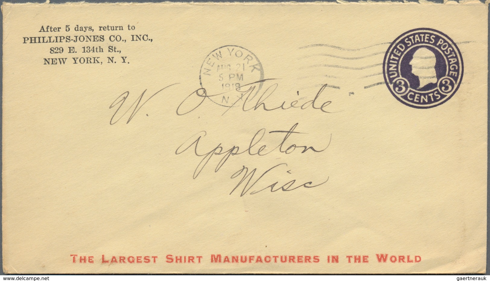 Vereinigte Staaten Von Amerika - Ganzsachen: 1918/44 Ca. 600 Commercially Used Postal Stationery Env - Sonstige & Ohne Zuordnung
