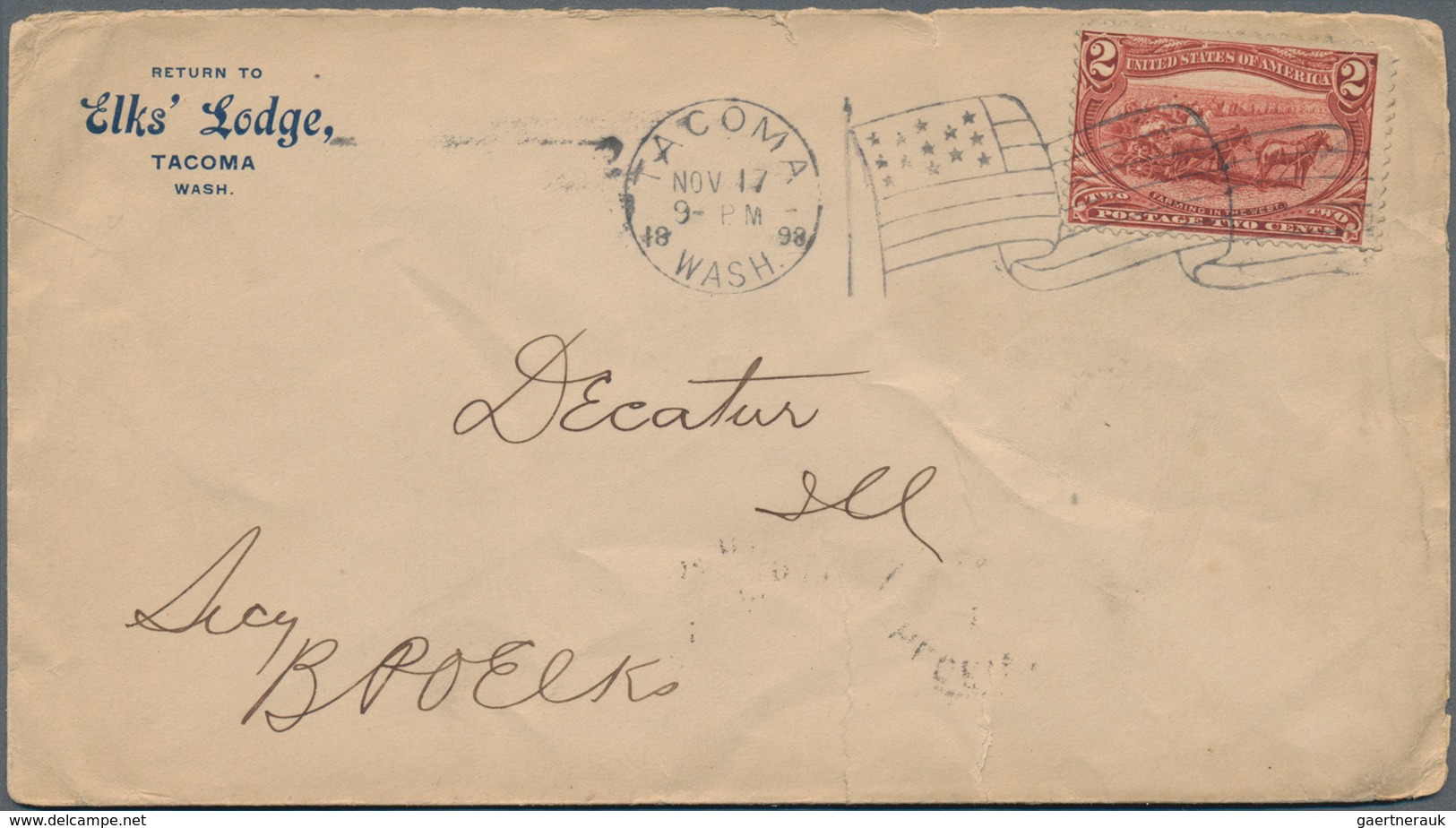 Vereinigte Staaten Von Amerika - Stempel: 1895/1943 Ca. 150 Letters, Cards, Picture-postcards And Po - Storia Postale