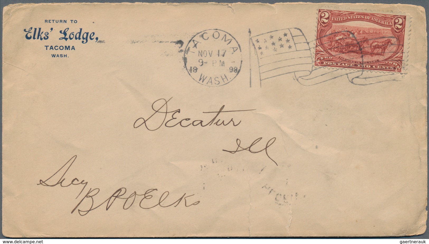 Vereinigte Staaten Von Amerika - Stempel: 1895/1943 Ca. 150 Letters, Cards, Picture-postcards And Po - Marcofilia