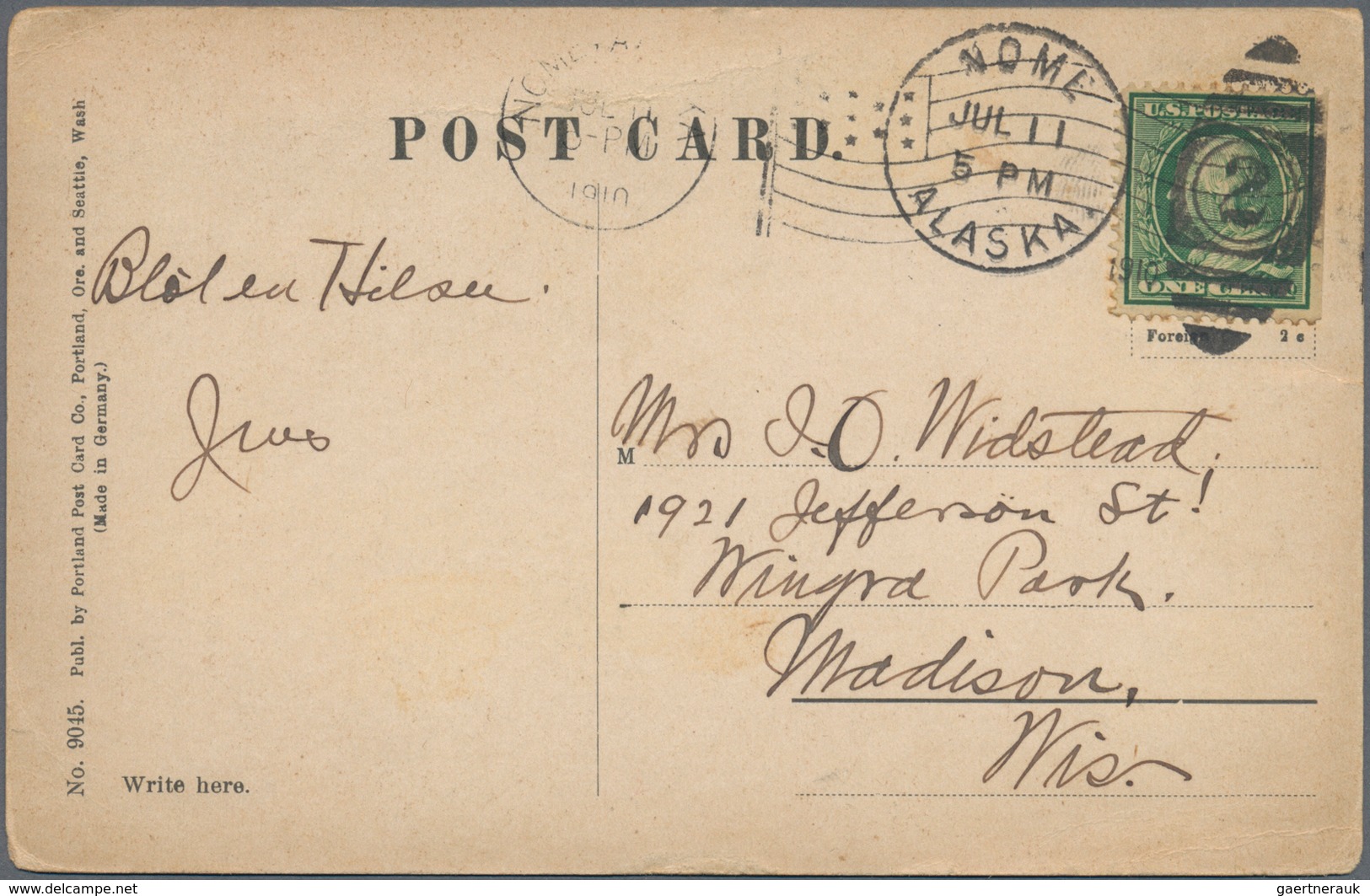 Vereinigte Staaten Von Amerika - Stempel: 1910/56 Nine Covers, Cards And One Postal Stationery Envel - Marcofilia