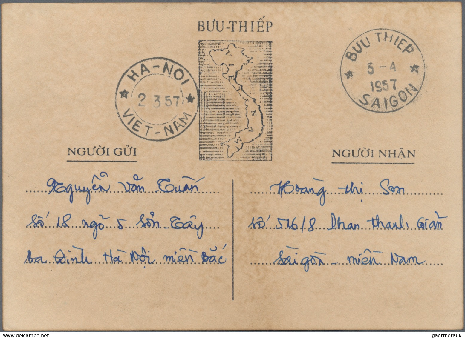 Vietnam: 1952/87 Ca. 20 Covers, Letters And Cards, Incl. Prisoner Of War Card From 1966, Two Interzo - Vietnam