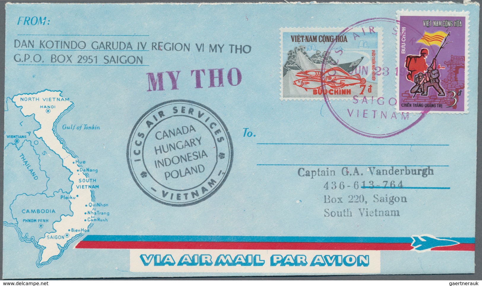 Vietnam: 1952/96, 32 covers and 6 labels of South Vietnam, as well as covers after unification, some