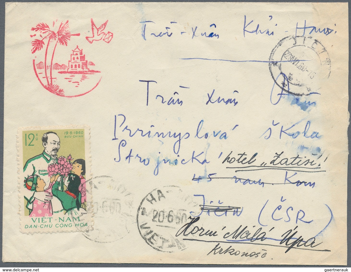 Vietnam-Nord (1945-1975): 1960/1980 (ca.), holding of apprx. 340 covers with many attractive frankin