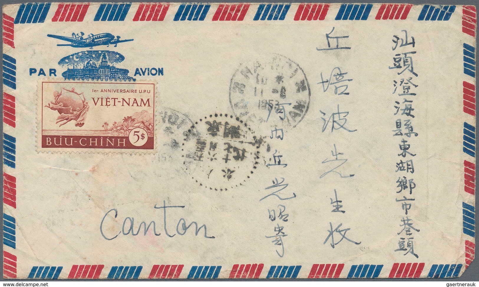 Vietnam-Süd (1951-1975): 1952/1974, holding of apprx. 445 covers with many attractive frankings, reg