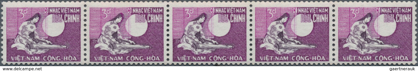 Vietnam-Süd (1951-1975): 1967, First TPO In Vietnam 3d. Violet Showing A Young Woman Playing Zither - Vietnam