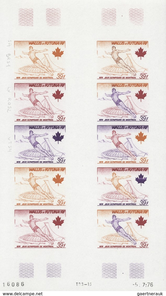 Wallis- und Futuna-Inseln: 1973/1978, IMPERFORATE COLOUR PROOFS, MNH collection of 33 complete sheet