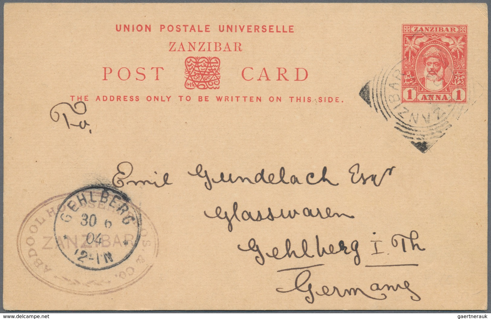 Zanzibar: 1897/1949, Stationery Cards 1 A. Carmine (3) Resp. Red (2) Used To Berlin/Germany. Also 6 - Zanzibar (...-1963)