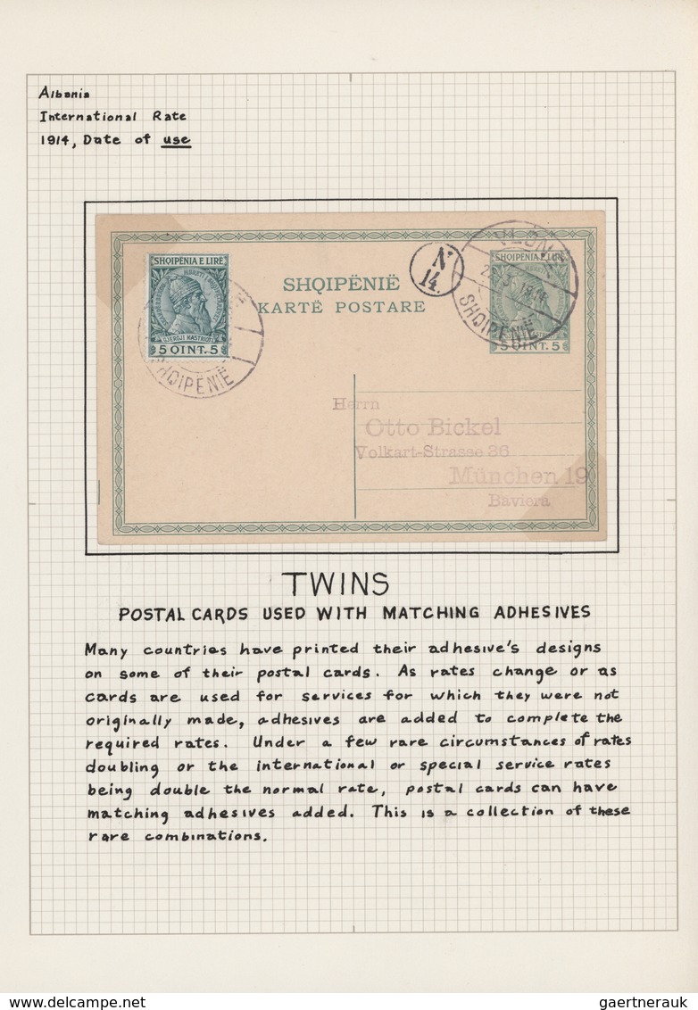 Alle Welt: 1880/1960 (ca.), Extraordinary Collection Of Apprx. 135 Uprated Stationeries "TWINS" (wit - Colecciones (sin álbumes)