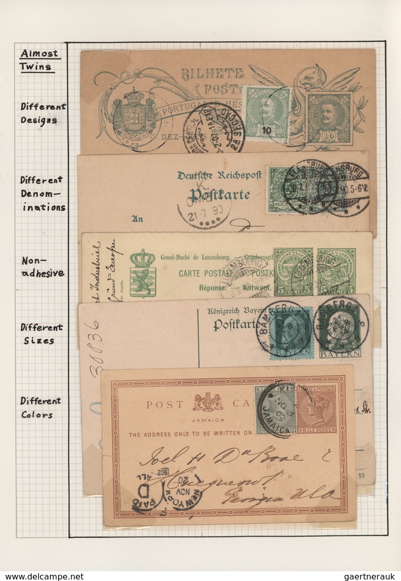 Alle Welt: 1880/1960 (ca.), Extraordinary Collection Of Apprx. 135 Uprated Stationeries "TWINS" (wit - Sammlungen (ohne Album)