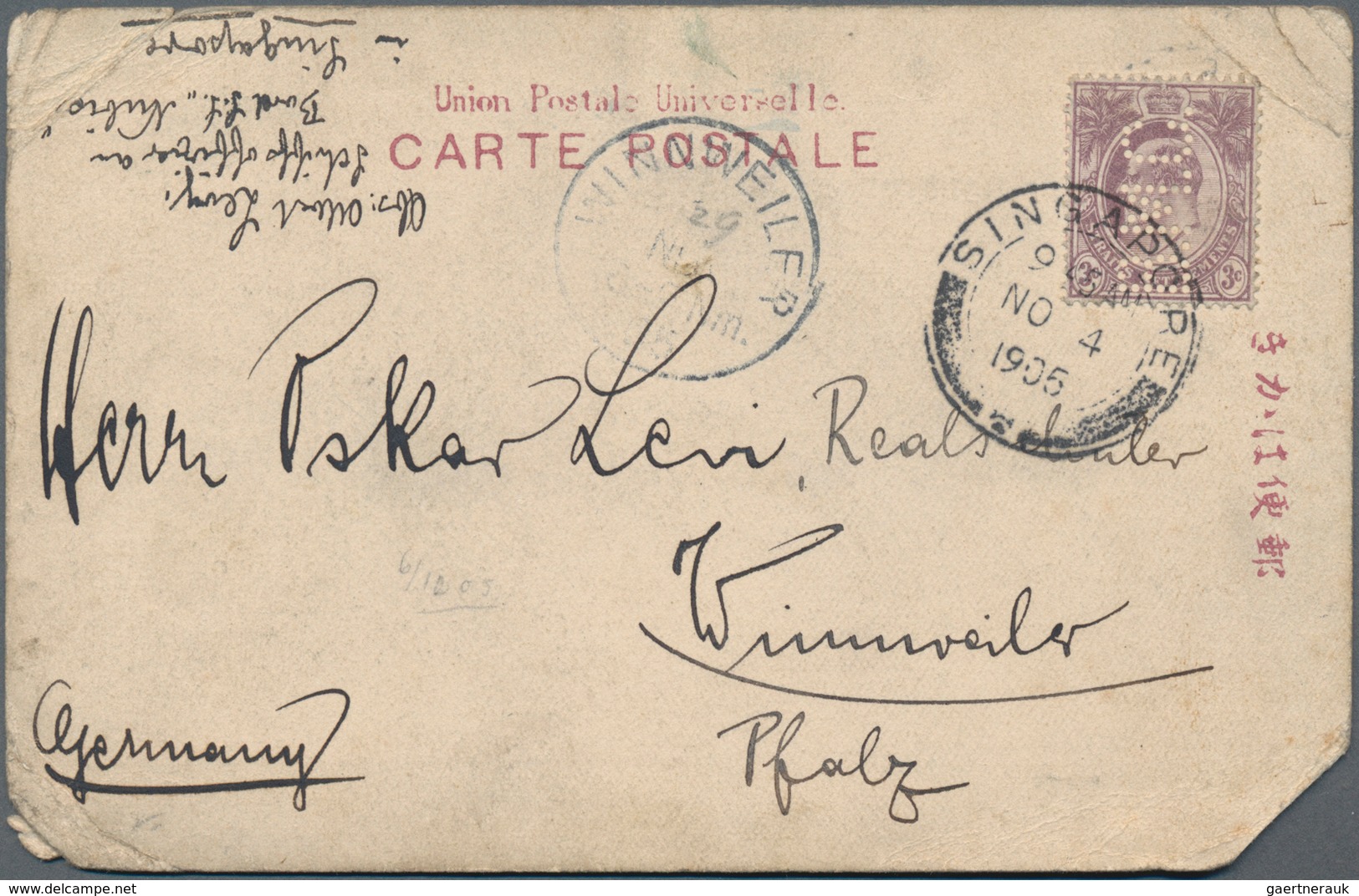 Alle Welt: 1889/1936, Lot Of 32 Covers/cards, Comprising E.g. Straits Settlements Perfin, Nice Airma - Collections (without Album)