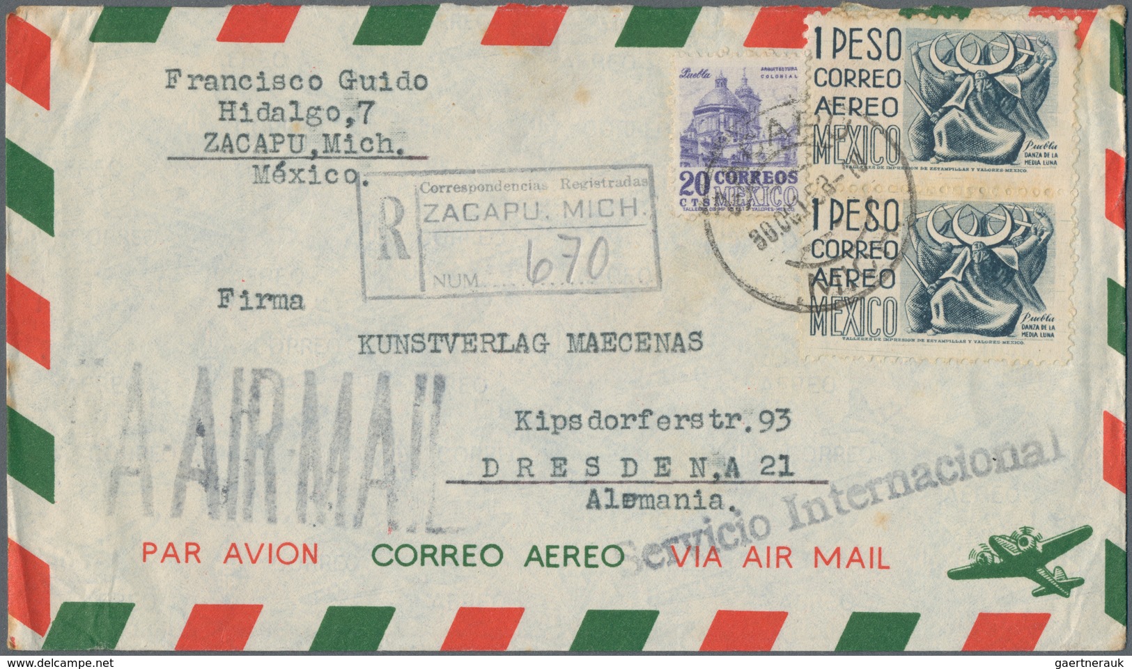 Alle Welt: 1945/1955 (ca.), accumulation with about 130 covers incl. a few postal stationeries with