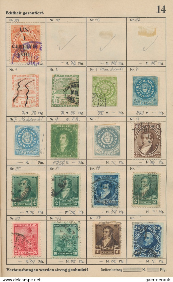 Übersee: 1850/1900 (ca.), Assortment Of Nearly 300 Stamps In An Ancient Approval Book, Comprising A - Sonstige & Ohne Zuordnung