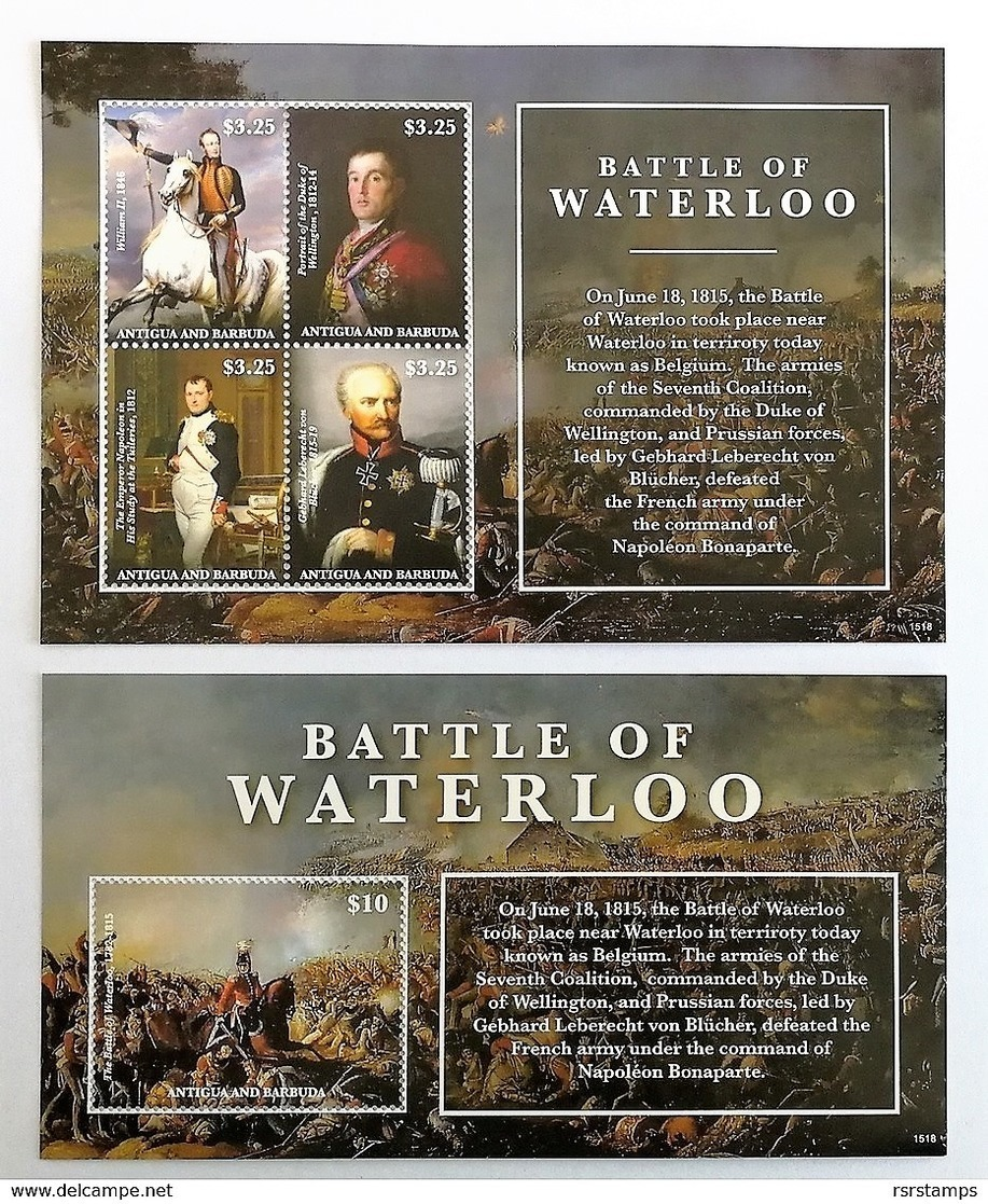 # Antigua & Barbuda 2015**Mi.5300-04  Battle Of Waterloo , MNH [18;29] - Sonstige & Ohne Zuordnung