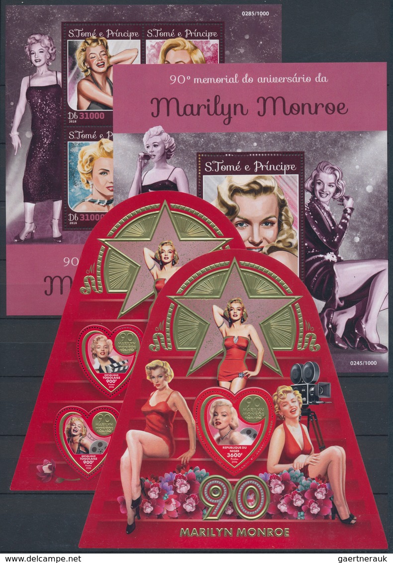 Übersee: 2015/1917 (ca.), MARILYN MONROE, Beautiful Collection Of More Than 100 Souvenir Sheets And - Sonstige & Ohne Zuordnung