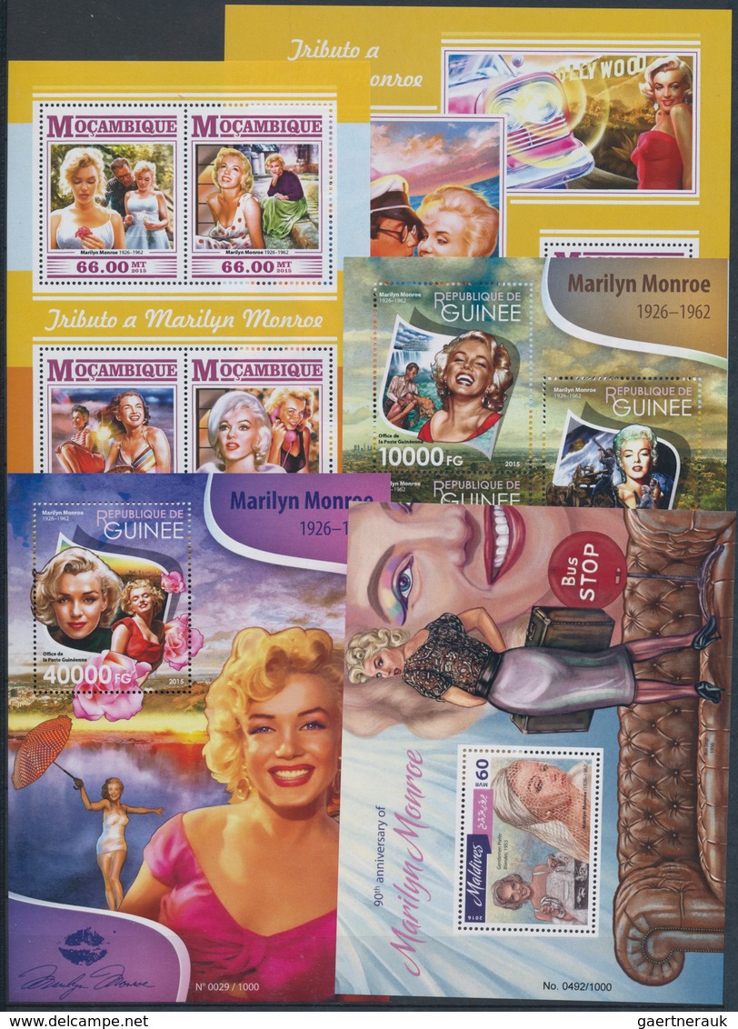 Übersee: 2015/1917 (ca.), MARILYN MONROE, Beautiful Collection Of More Than 100 Souvenir Sheets And - Altri & Non Classificati