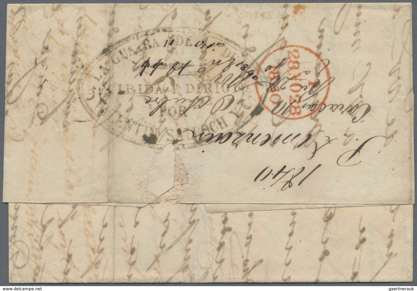 Mittel- Und Südamerika: 1829/1865, FORWARDED TRANSATLANTIC MAIL: Lot With 11 Entire Letters, Sent Vi - Otros - América