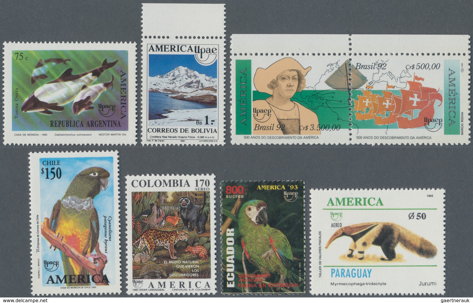 Südamerika: 1989/1996, Very Unusual Accumulation Of The Joint Issues ‚America (UPAE)‘ From Argentina - Otros - América