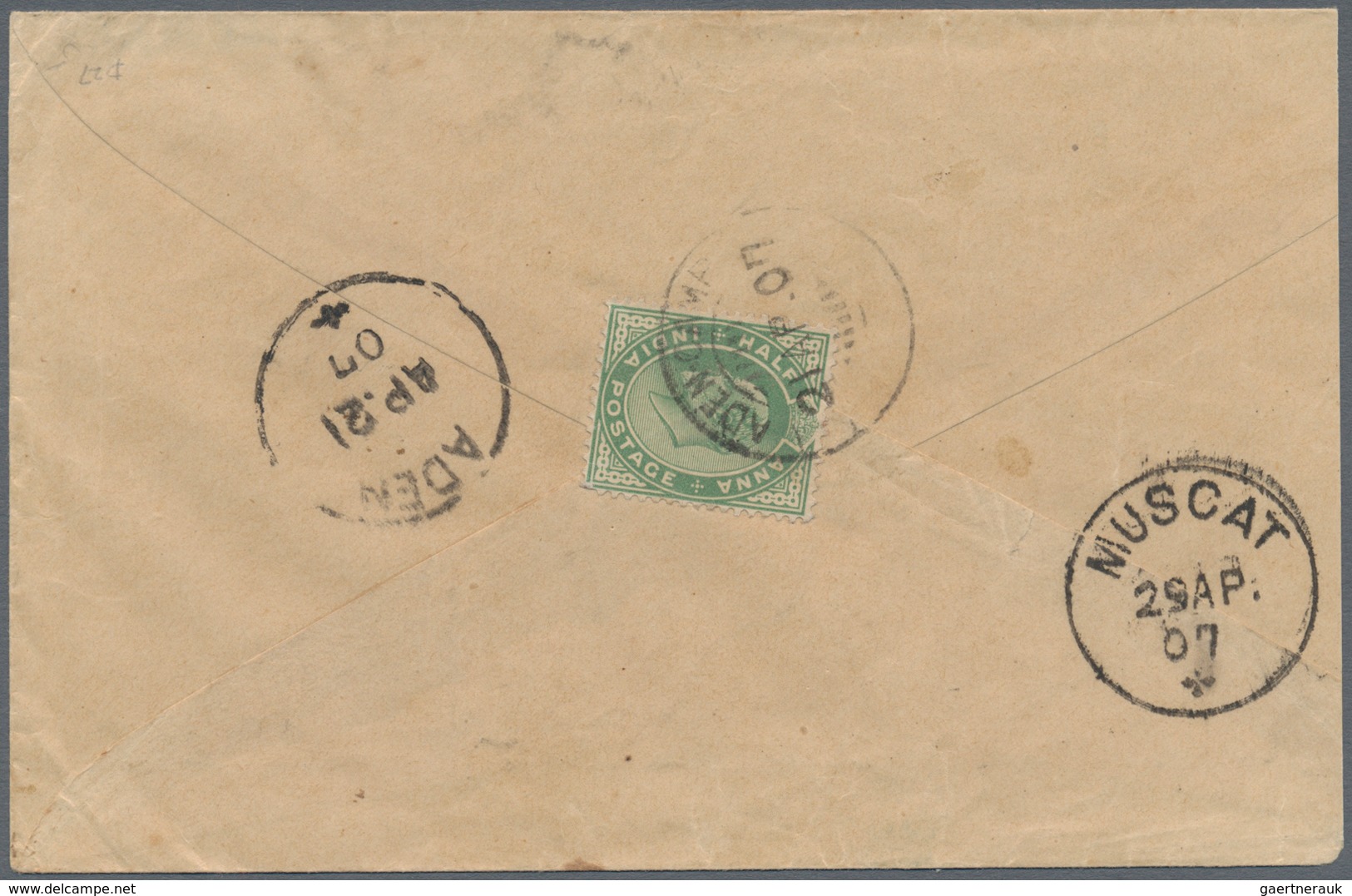 Asien: 1899/1918, British Asia, group of eight covers/cards, e.g. India to Argentinia, Aden to Brazi