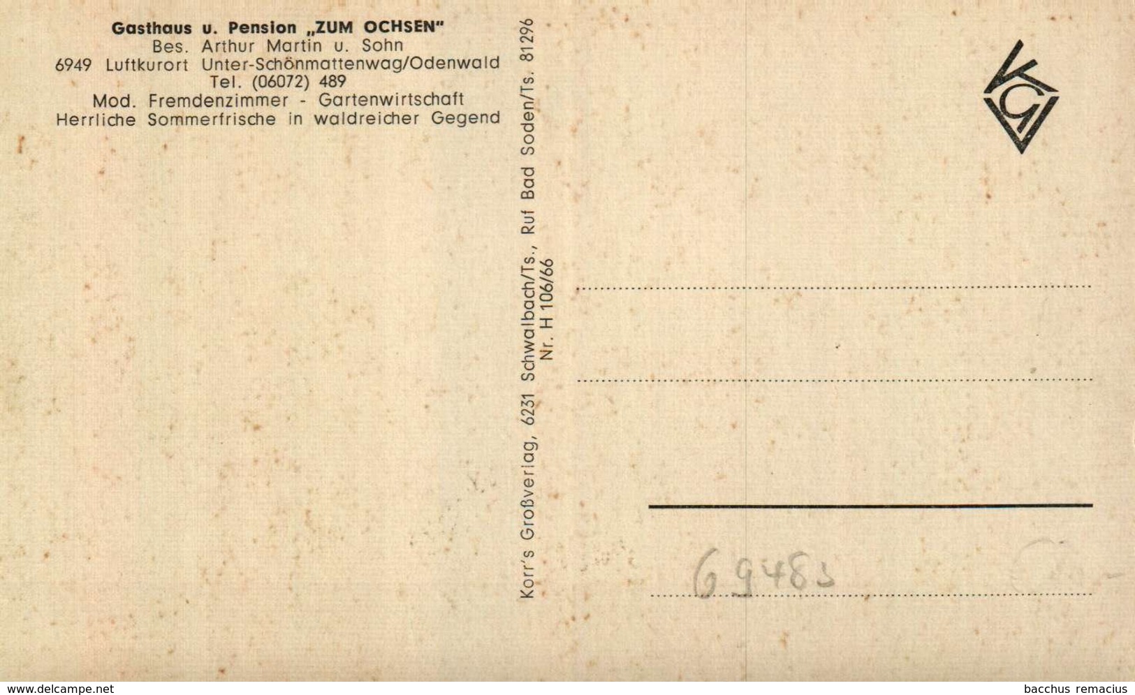 UNTER-SCHÖNMATTENWAG/ODENWALD  (koloriert) - Heppenheim