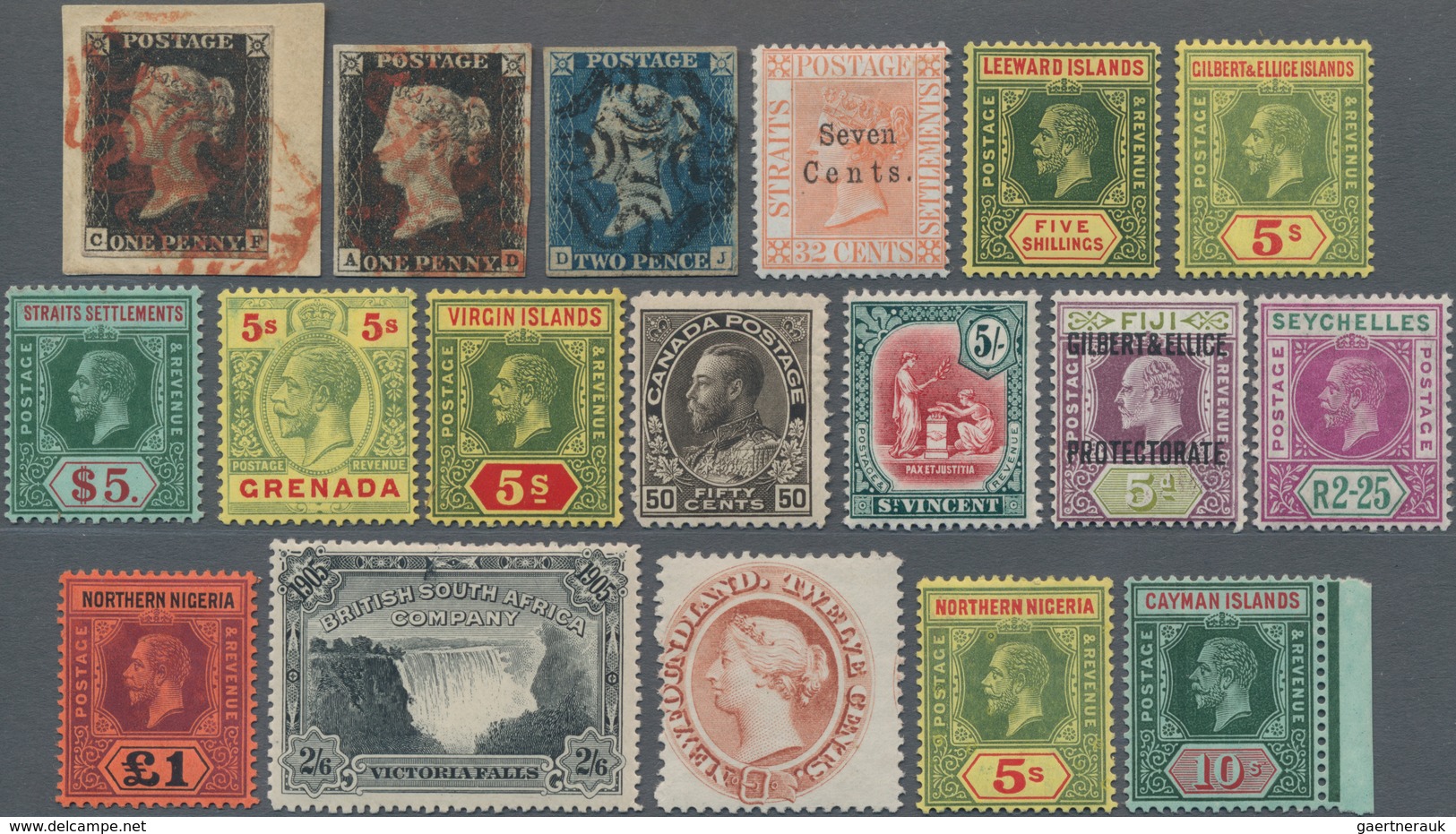 Britische Kolonien: 1840/1935 (ca.), Duplicates On Two Stocksheets And 28 Stockcards With Many Unusu - Andere & Zonder Classificatie