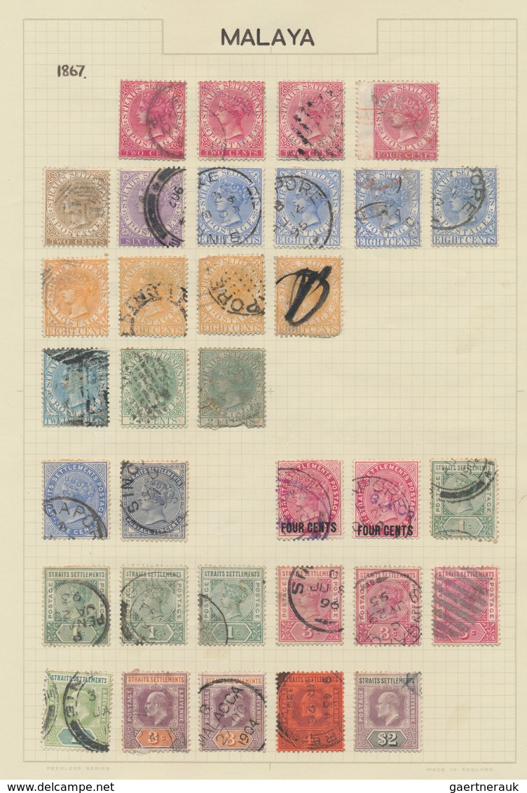 Britische Kolonien: 1860/1940 (ca.), used and mint collection/accumulation in a binder, neatly mount