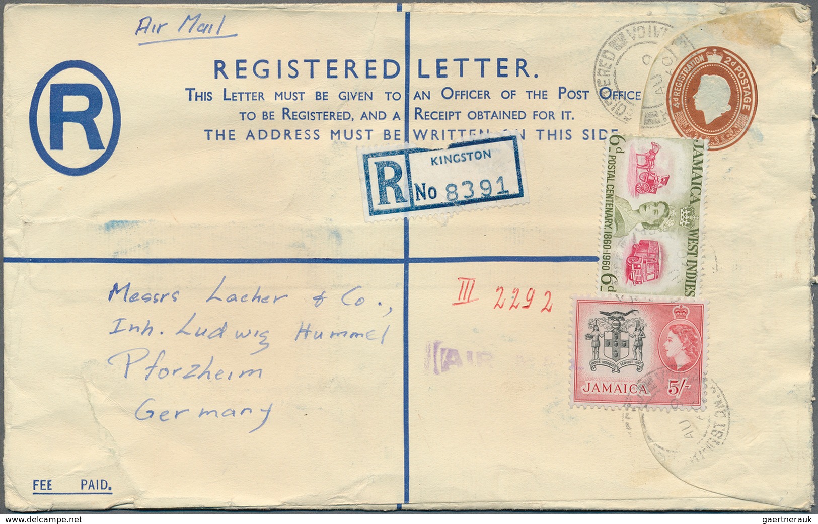 British Commonwealth: 1956/1960, Group Of Eleven Commercial Covers To Pforzheim/Germany, Mainly Regi - Sonstige & Ohne Zuordnung