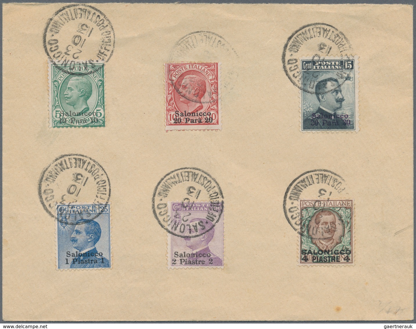 Italienische Kolonien: 1912/1913, Aegean Islands/Levant/Libya, Lot Of 14 Envelopes (partly Shortened - Emisiones Generales