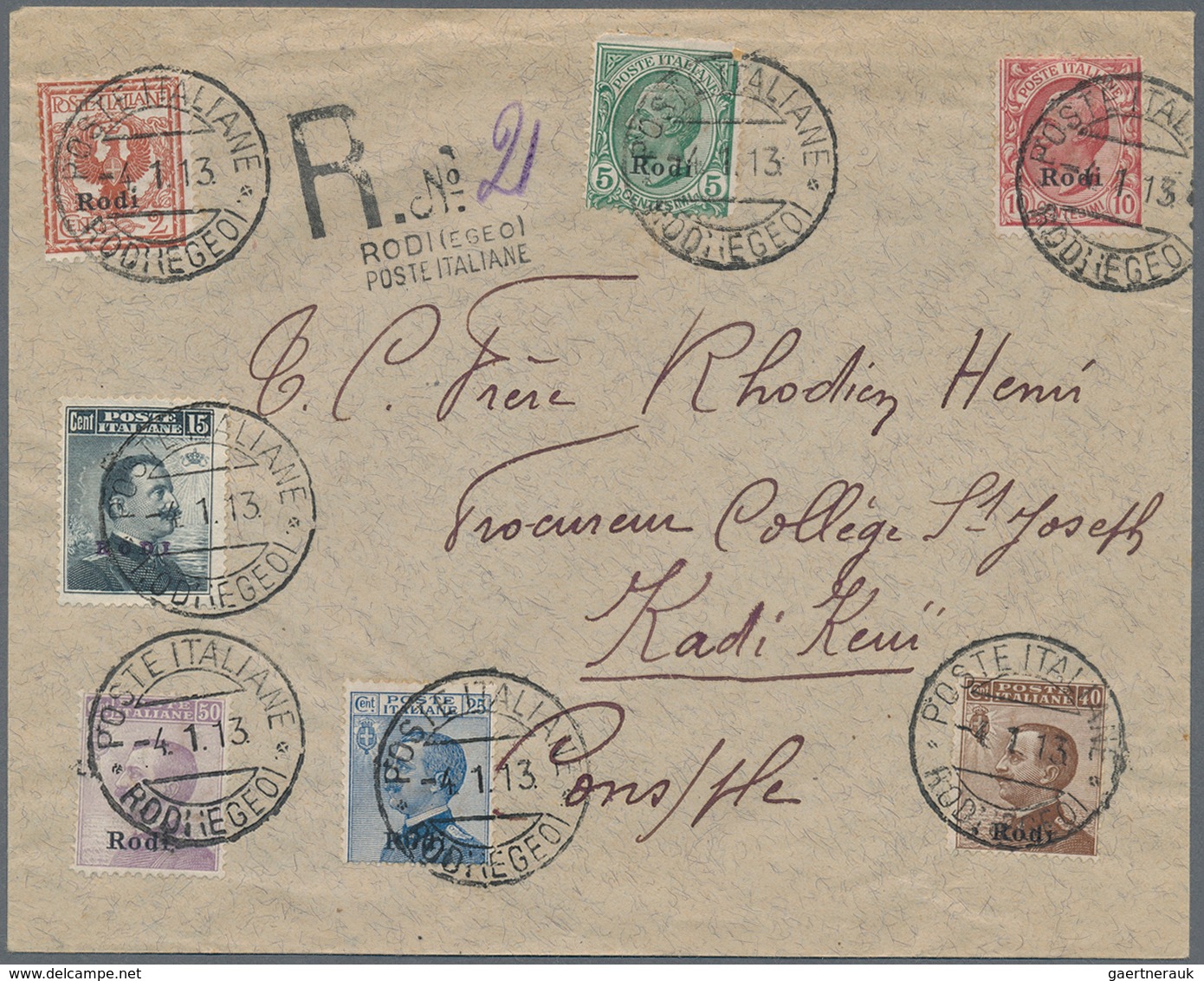 Italienische Kolonien: 1912/1913, Aegean Islands/Levant/Libya, Lot Of 14 Envelopes (partly Shortened - Amtliche Ausgaben