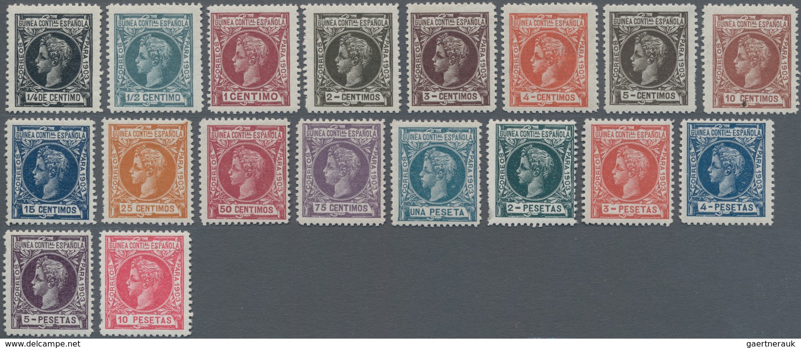 Spanische Kolonien: 1899/1909, Assortment Of Better Issues: Guinea Edifil 1/8 MNH, 9/26 MNH, 58A/R M - Sammlungen