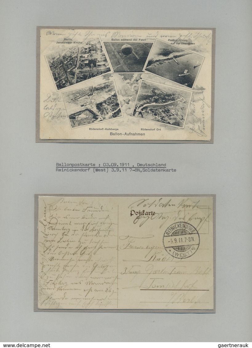 Ballonpost: 1897/1957, collection of 78 covers/cards on written up album pages, comprising e.g. GERM