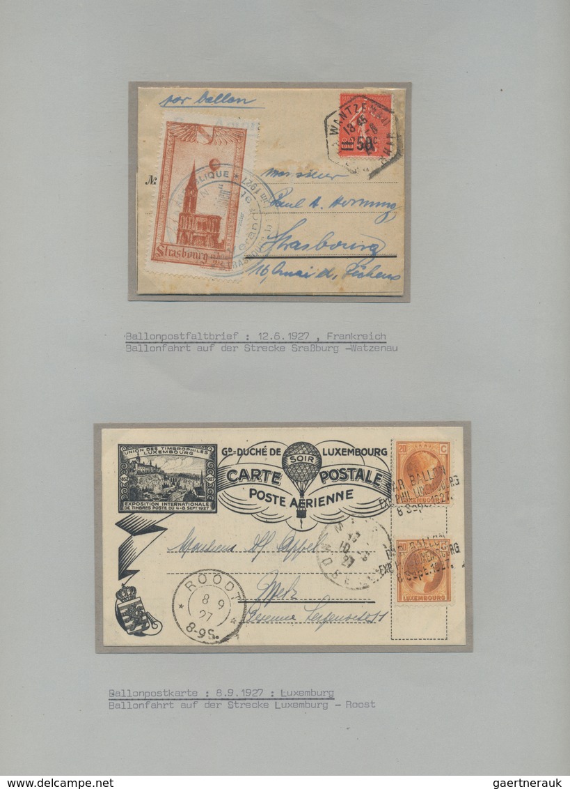 Ballonpost: 1897/1957, collection of 78 covers/cards on written up album pages, comprising e.g. GERM