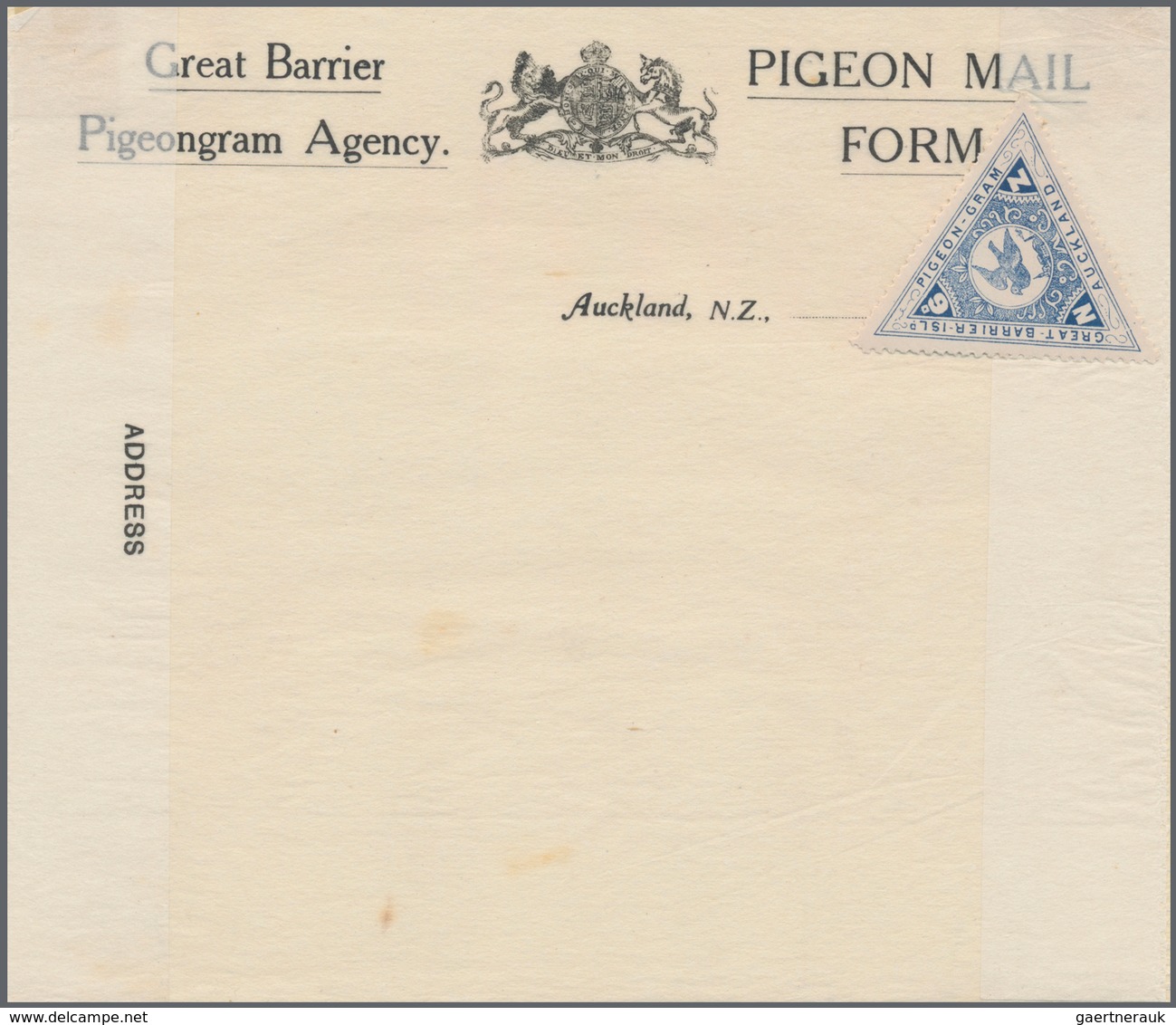 Brieftaubenpost: 1899/1904, NEW ZEALAND "THE GREAT BARRIER ISLAND PIGEON MAIL", extraordinary and de