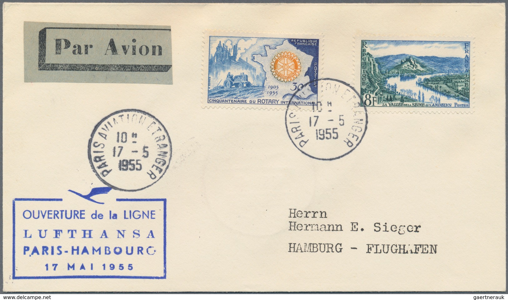 Flugpost Deutschland: 1955/1963, Lufthansa-Erstflüge, Sammlung von ca. 310 augenscheinlich nur versc